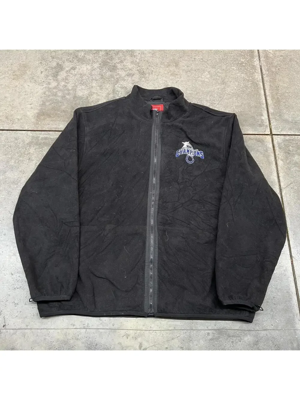 vintage indianapolis colts super bowl champions black fleece jacket size xl